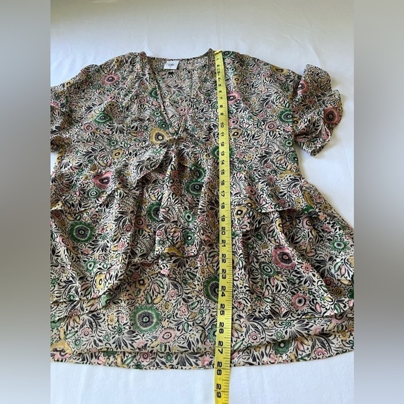 CaBI Poet Blouse Fairy Sheer Ruffles Pullover Autumn Fall Floral Romantic MED - Picture 6 of 8